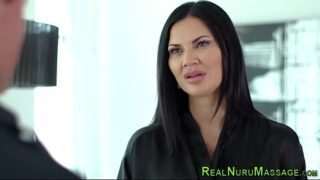 stunning busty masseuse tugging