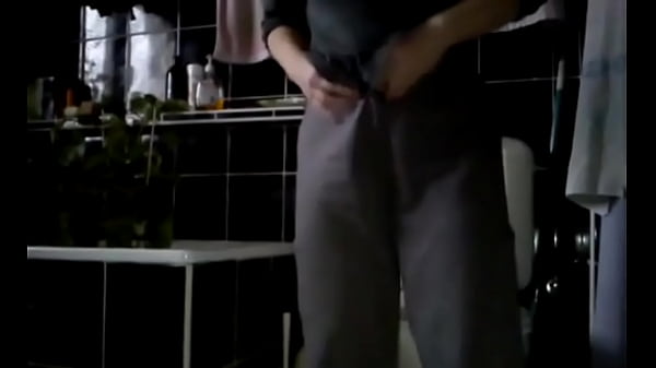 Mom Nicole 52 fingering on the toilet bowl