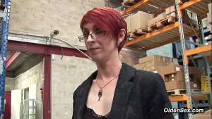 Ginger French mature business lady anal fucked at two different places