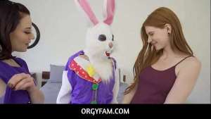 OrgyFam  –  Horny Stepson Tricks StepMom And Stepsister With Easter Bunny Costume