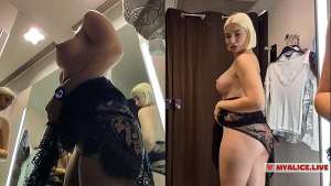 POV: You Spy on a Busty Girl Trying transparent clothes in the Dressing Room