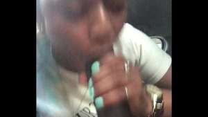 Ebony Slut gives Public Blowjob in Car