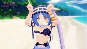 Fate Grand Order Stheno Hentai Undress Dance Beach Pop In 2 Song Small Tits Mmd 3D Blue Hair