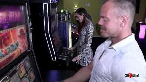 Public blowbang blowjob session skinny girl casino for money