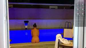 swimming naked in coldest pool was fun to do