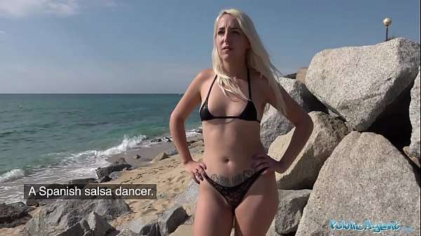 Public Agent Blonde Liz Rainbow fucked on the beach in a bikini