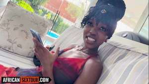 Smart ebony teen amateur from Africa BWC interracial sex on video