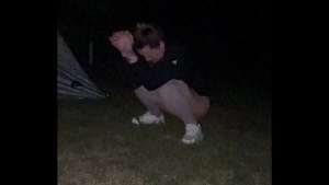 Outdoor Flashing and Teasing WET Pussy BIG Dick and a campfire