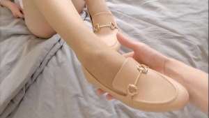 Sex instead of a walk, fucked girlfriend in nude pantyhose and cute shoes