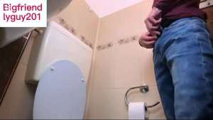 Hot Guy Masturbating Moaning Dirty Talk while Cumming in Public Toilet