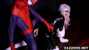 Spidey fucking The Black Cat so hard with his big cock