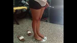 Spying on my mother-in-law, she ends up agreeing to have sex with Migo