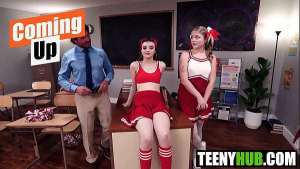 Two College Mates Jill Taylor, Julia James Caught Skirt Up By Professor Tommy Gunn, Later Fucking Both Of Them in Class