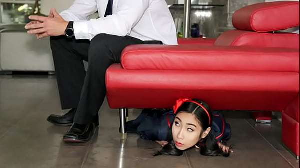 Chasing and Catching a Tiny Asian Doll for a Rough Ride