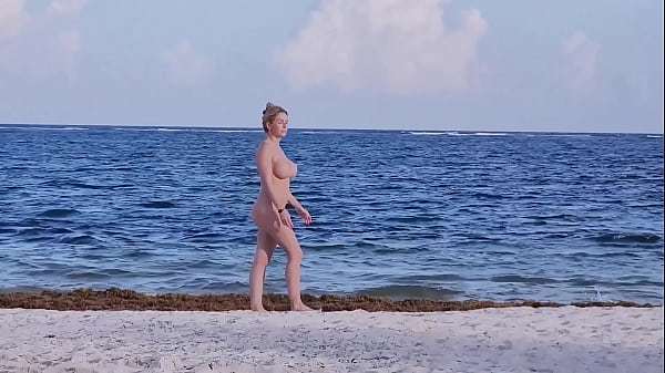 POV: Hot Nude Blonde On Beach Sees My Cock And Cant Resist