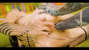 Tattoo Lesbian gets HARD fisted till she have a REAL ORGASM – big toys, DP, first time