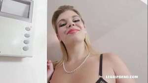 Unholy gangbang where slut spreads legs wide for extreme tripple anal while another fills her stinking pussy as she squirts shamelessly like a used whore covered in dripping mess