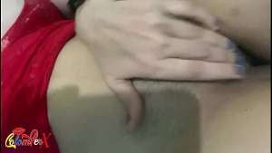 Red Lingerie Masturbation – My Colombian Moans and Fingers Her Wet Pussy – ColomPerX