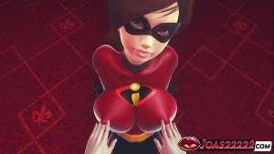 Helen Parr The Incredibles Gets an Orgasm from Breast Play and Cunnilingus – Fingering Her Tight Pussy in 3D Animation