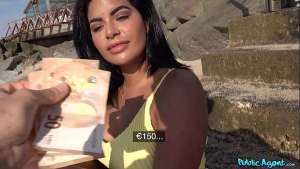 Beach Babe Fucked on a Public Beach and then in Private Swimming Pool – Public Agent