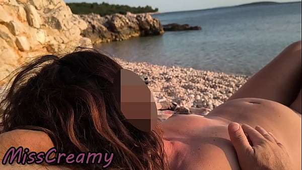 Pussy Flash! Nude Teacher and her Student: Lets Him Touch Her Tits on a Public Beach! – MissCreamy