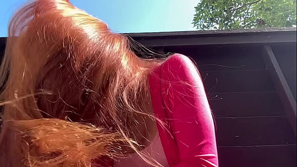 Italian Hot Milf Artemisia Love Long hair fetish session outdoor