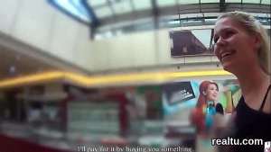 Attractive czech kitten is tempted in the mall and reamed in pov