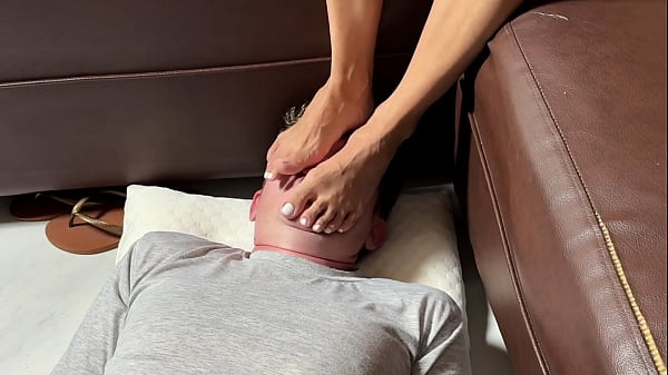 Face Full of Feet Asian Foot Domination of Husband