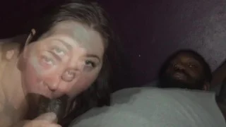 bbw enjoying licking and slurping some chocolate