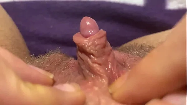 Big clit orgasm closeup