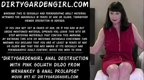 Dirtygardengirl anal destruction with pink goliath dildo from mrhankey & anal prolapse