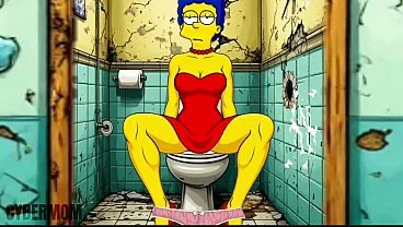 Married Housewife Gets Fucked In A Public Dirty Restroom. Cartoon. Simpsons Parody. Gloryhole