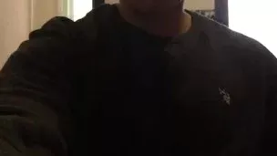 Solo male filling a condom with a huge load of cum. Tattooed man with a tasty big dick