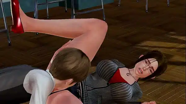 A student has rough sex with a teacher with big tits anime hentai