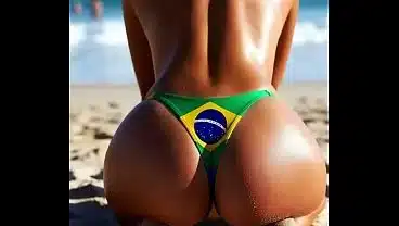 AI Morena praia agachada  biquini brasil