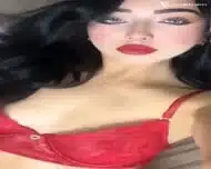 Beautiful Eyes And Hot Red Lingerie