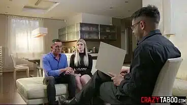 Big ass blonde MILF hardcore threesome anal sex with husband and therapist