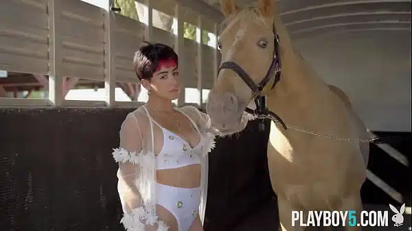 Big natural tits HOT latina teen model solo session for Playboy