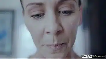 Busty blonde milf masturbates her pussy