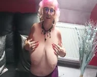 Busty MILF and hot striptease