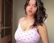 Cute indian girl with big cherry