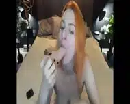 Delicious Redhead Slut Who Masturbate While Watching Guys’ Dicks Get Hard With Desire