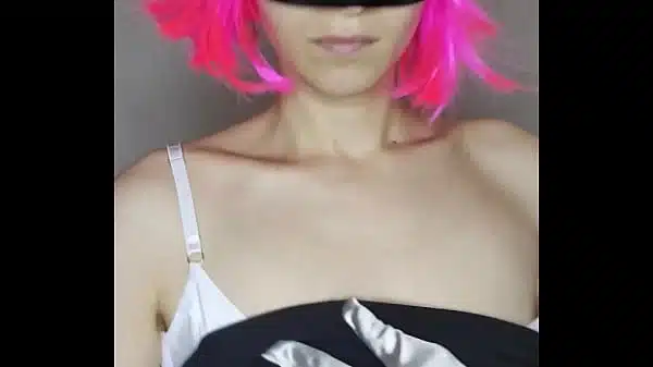 Enjoy as I masturbate with my big natural tits and kitty mask