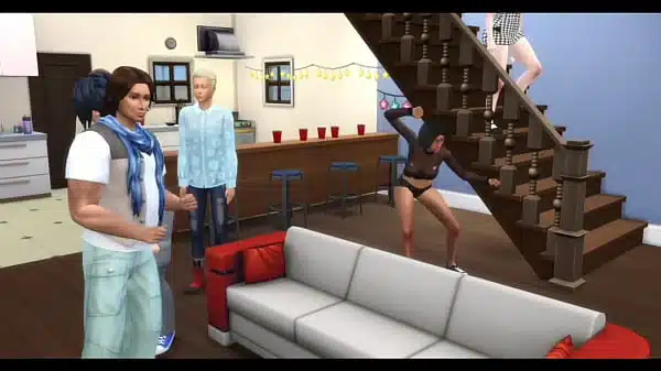 Gabby and Abby gangbang and bukkake at frat house party