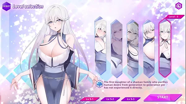 H Game GLASS – beautiful girl with white hair and big boobs