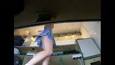 I’m so happy that I’ve hired this dumb and sexy hostess – voyeur upskirt pov