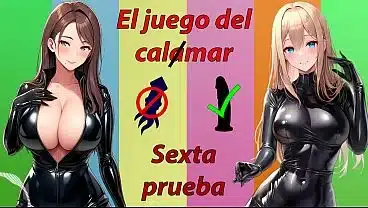 JOI – El juego del calamar. Sexta prueba para masturbarse. Elige bien a tu chica y… ¡Suerte!