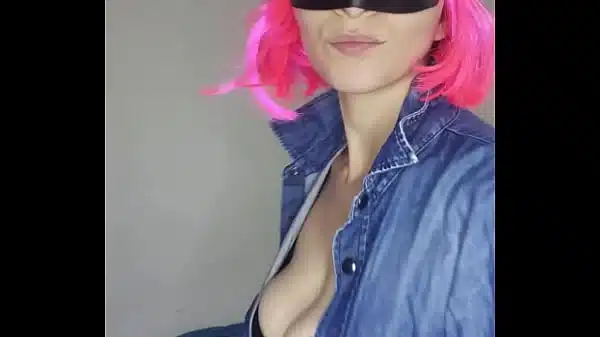 Listen to my moans with my kitty mask and natural tits