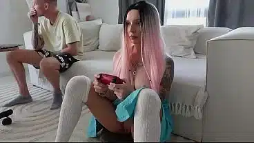 Teasing Step Sis In Short Skirt No Panties Got Anal On The Couch