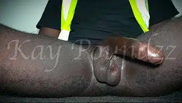 Watch me moan and jerk off in my construction work clothes before I cum. Petite Boss caught me